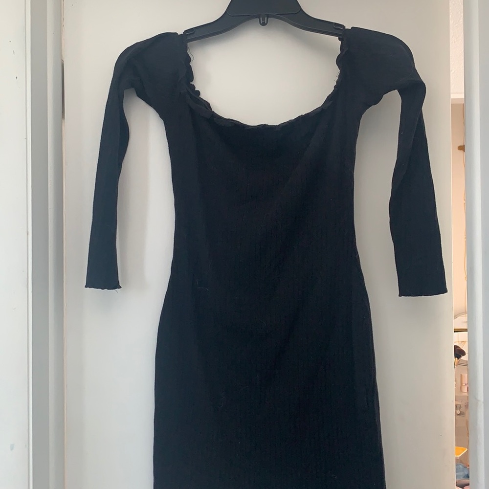 Shein black off shoulder dress
